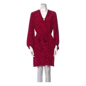 Diane Von Furstenberg Silk Shift Dress Sz6/S Y2K Hot Pink Career Girl